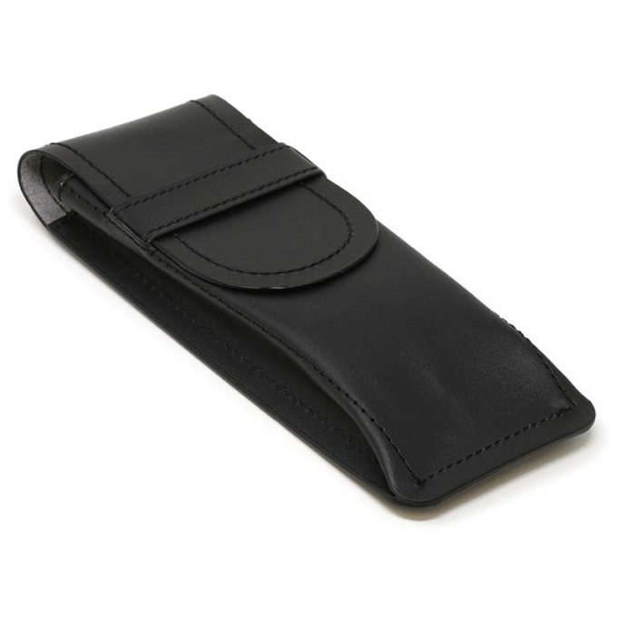 DASSARI Smooth Leather Watch Pouch In Black