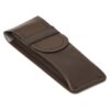 DASSARI Smooth Leather Watch Pouch In Brown
