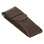 DASSARI Smooth Leather Watch Pouch In Brown