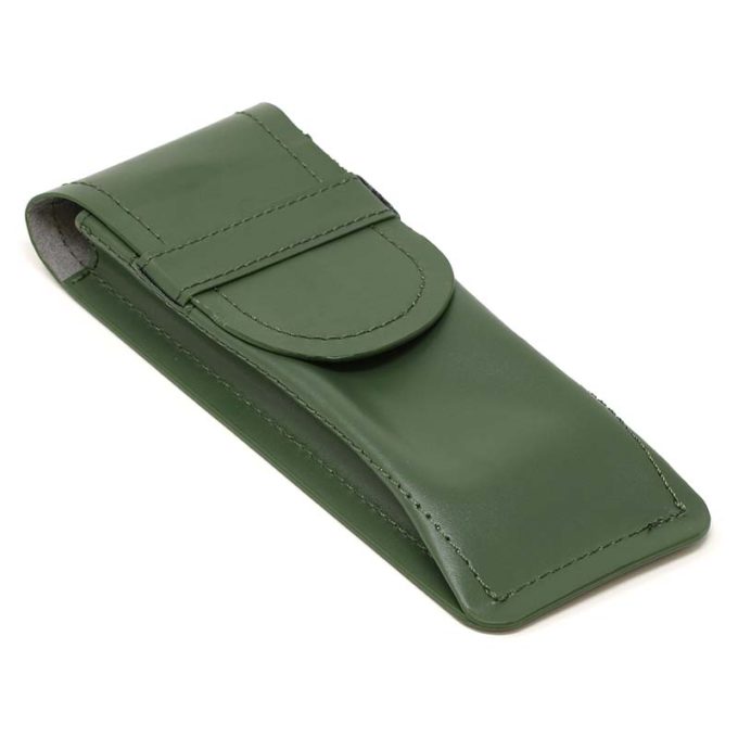 DASSARI Smooth Leather Watch Pouch in Green