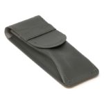 DASSARI Smooth Leather Watch Pouch In Grey