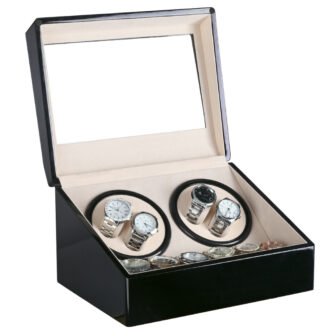 Piano Black Watch Winder For 4 Watches 3