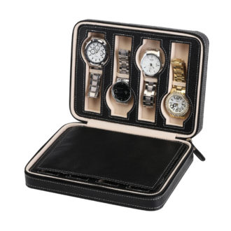 Watch Travel Case In Black For 8 Watches