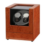 Wood & Carbon Fiber Watch Winder For 2 Watches 1