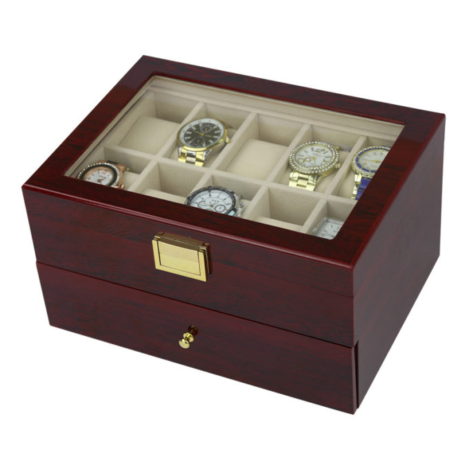 Wood Watch Box With Drawer For 20 Watches 2