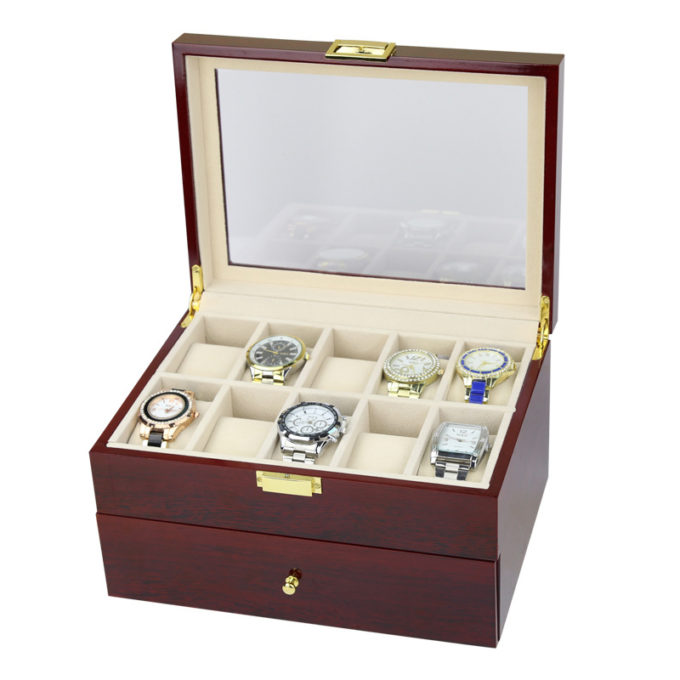 Wood Watch Box With Drawer For 20 Watches 4