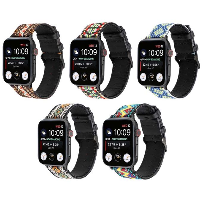 a.l12 All Color StrapsCo Embroidered Leather Watch Band Strap for Apple Watch 38mm 40mm 42mm 44mm
