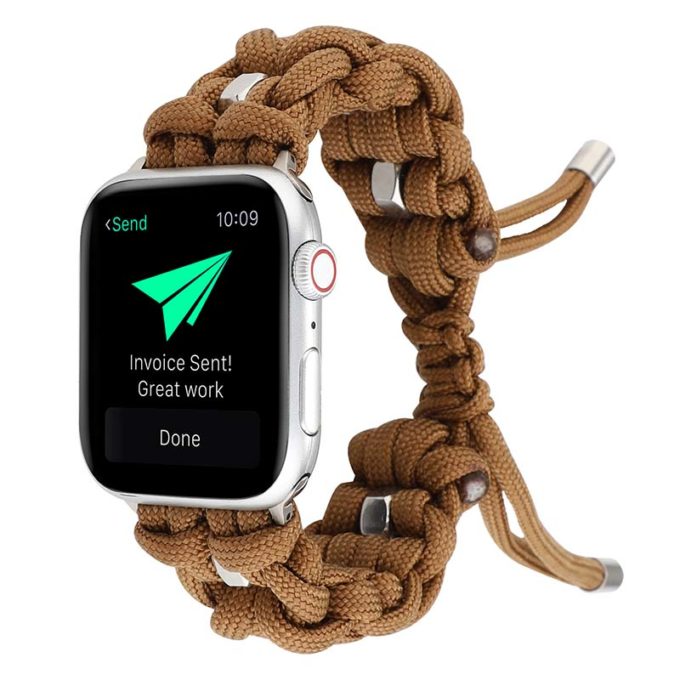 a.ny4 .2 Main Brown StrapsCo Nylon Woven Paracord Watch Band Strap for Apple Watch 38mm 40mm 42mm 44mm