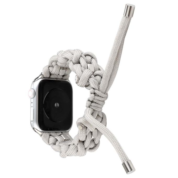 a.ny4 .7 Back Grey StrapsCo Nylon Woven Paracord Watch Band Strap for Apple Watch 38mm 40mm 42mm 44mm