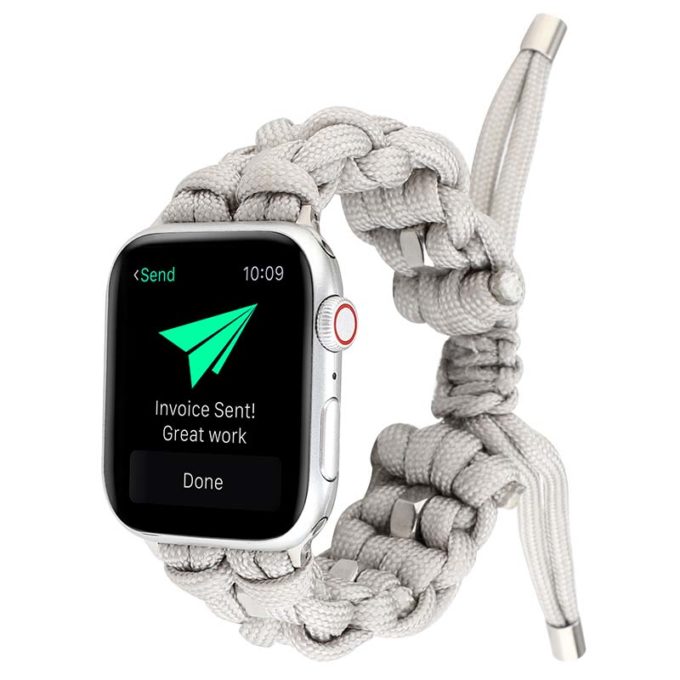 a.ny4 .7 Main Grey StrapsCo Nylon Woven Paracord Watch Band Strap for Apple Watch 38mm 40mm 42mm 44mm