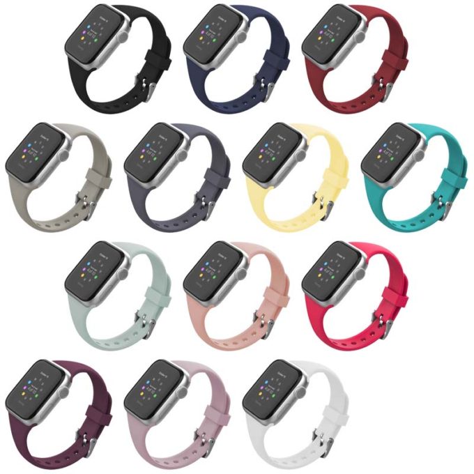 a.r18 All Colors StrapsCo Smooth Slim Thin Silicone Rubber Watch Band Strap for Apple Watch 38mm 40mm 42mm 44mm