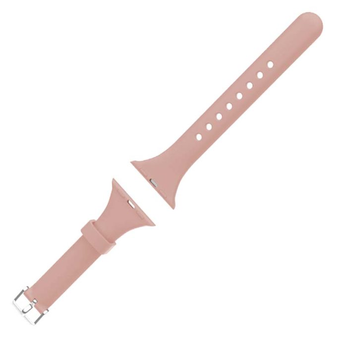 a.r18.13 Angle Pink StrapsCo Smooth Slim Thin Silicone Rubber Watch Band Strap for Apple Watch 38mm 40mm 42mm 44mm 36