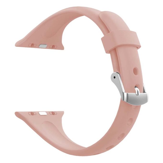 a.r18.13 Back Pink StrapsCo Smooth Slim Thin Silicone Rubber Watch Band Strap for Apple Watch 38mm 40mm 42mm 44mm 23