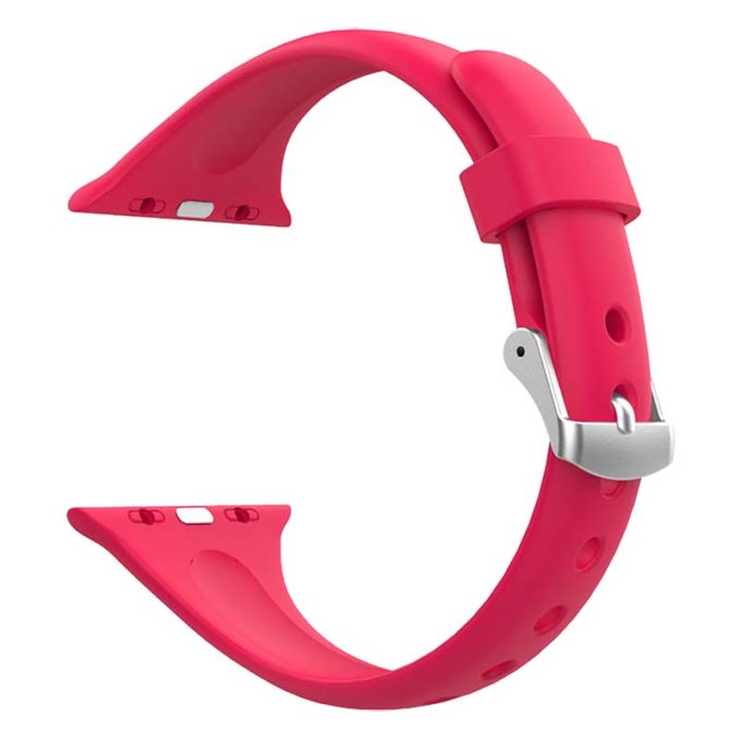 a.r18.13a Back Hot Pink StrapsCo Smooth Slim Thin Silicone Rubber Watch Band Strap for Apple Watch 38mm 40mm 42mm 44mm 24