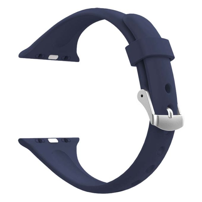 a.r18.5 Back Dark Blue StrapsCo Smooth Slim Thin Silicone Rubber Watch Band Strap for Apple Watch 38mm 40mm 42mm 44mm 16