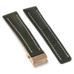 brc1.1.rg Main Black Rose Gold Clasp DASSARI Venture Distressed Italian Leather Watch Band Strap With Clasp For Breitling