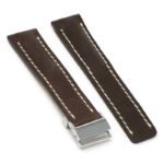 brc1.2.ps Main Brown Polished Silver Clasp DASSARI Venture Distressed Italian Leather Watch Band Strap With Clasp For Breitling