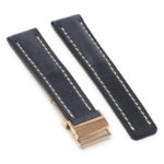 brc1.5.rg Main Blue Rose Gold Clasp DASSARI Venture Distressed Italian Leather Watch Band Strap With Clasp For Breitling