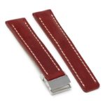 brc1.6.ps Main Red Polished Silver Clasp DASSARI Venture Distressed Italian Leather Watch Band Strap With Clasp For Breitling