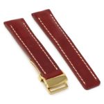 brc1.6.yg Main Red Yellow Gold Clasp DASSARI Venture Distressed Italian Leather Watch Band Strap With Clasp For Breitling