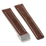 brc1.8.ps Main Rust Polished Silver Clasp DASSARI Venture Distressed Italian Leather Watch Band Strap With Clasp For Breitling