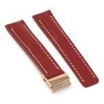 brc2.6.rg Main Red Rose Gold Clasp DASSARI Capital Smooth Italian Leather Watch Band Strap With Clasp For Breitling