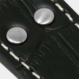 Croc Embossed Leather Pilot Watch Band w/ Rivets By DASSARI | StrapsCo