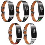 fb.l33 All Color StrapsCo Leather Peonies Pattern Watch Band Strap for Fitbit Inspire Inspire HR