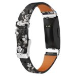 fb.l33.1.22 Back Black White StrapsCo Leather Peonies Pattern Watch Band Strap for Fitbit Inspire Inspire HR
