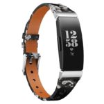 fb.l33.1.22 Main Black White StrapsCo Leather Peonies Pattern Watch Band Strap for Fitbit Inspire Inspire HR