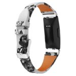 fb.l33.22 Back White StrapsCo Leather Peonies Pattern Watch Band Strap for Fitbit Inspire Inspire HR