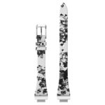 fb.l33.22 Up White StrapsCo Leather Peonies Pattern Watch Band Strap for Fitbit Inspire Inspire HR