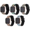 fb.l34 ALL Color StrapsCo Embroidered Leather Watch Band Strap for Fitbit Versa Versa 2