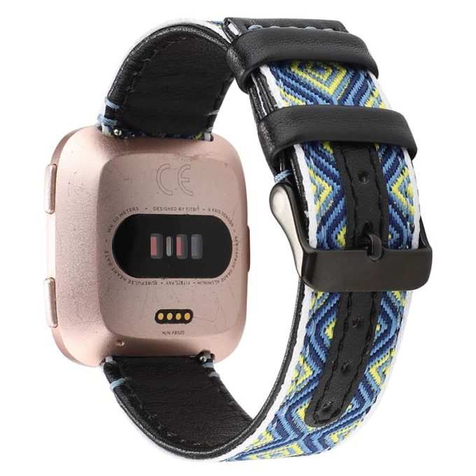 fb.l34.E Back E StrapsCo Embroidered Leather Watch Band Strap for Fitbit Versa Versa 2 Versa Lite
