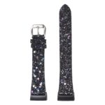 fb.l35.mb Up Black StrapsCo Womens Leather Sequin Glitter Watch Band Strap for Fitbit Charge 4 3