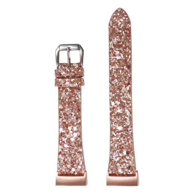 fb.l35.tg Up Retro Gold StrapsCo Womens Leather Sequin Glitter Watch Strap for Fitbit Charge 4 3