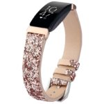 fb.l36.tg Main Retro Gold StrapsCo Womens Leather Sequin Glitter Watch Band Strap for Fitbit Inspire