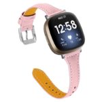 fb.l37.13 Main Pink StrapsCo Slim Narrow Genuine Leather Watch Band Strap for Fitbit Versa 3 Fitbit Sense