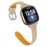 fb.l37.17 Main Beige StrapsCo Slim Narrow Genuine Leather Watch Band Strap for Fitbit Versa 3 Fitbit Sense