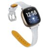 fb.l37.ss Main Silver StrapsCo Slim Narrow Genuine Leather Watch Band Strap for Fitbit Versa 3 Fitbit Sense