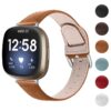fb.l38.3 Gallery Tan StrapsCo Buckle and Tuck Genuine Leather Watch Band Strap for Fitbit Versa 3 Fitbit Sense