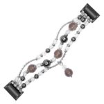 fb.m123.mb .7 Main Black Grey StrapsCo Bead Bracelet w Rhinestones for Fitbit Charge 4 3