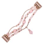 fb.m123.rg .13 Main Rose Gold Pink StrapsCo Bead Bracelet with Rhinestones for Fitbit Charge 4 3