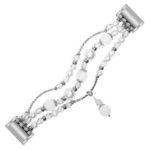 fb.m123.ss .22 Main Silver White StrapsCo Bead Bracelet with Rhinestones for Fitbit Charge 4 3