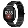 fb.m124.mb Main Black StrapsCo Stainless Steel Metal Link Bracelet Watch Band for Fitbit Versa 3 Fitbit Sense