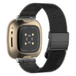 fb.m126.mb Back Black StrapsCo Stainless Steel Milanese Mesh Watch Band Strap for Fitbit Versa 3 Fitbit Sense