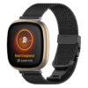 fb.m126.mb Main Black StrapsCo Stainless Steel Milanese Mesh Watch Band Strap for Fitbit Versa 3 Fitbit Sense