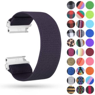 fb.ny13.117 Gallery Indigo Blue StrapsCo Nylon Elastic Watch Band Strap for Fitbit Versa