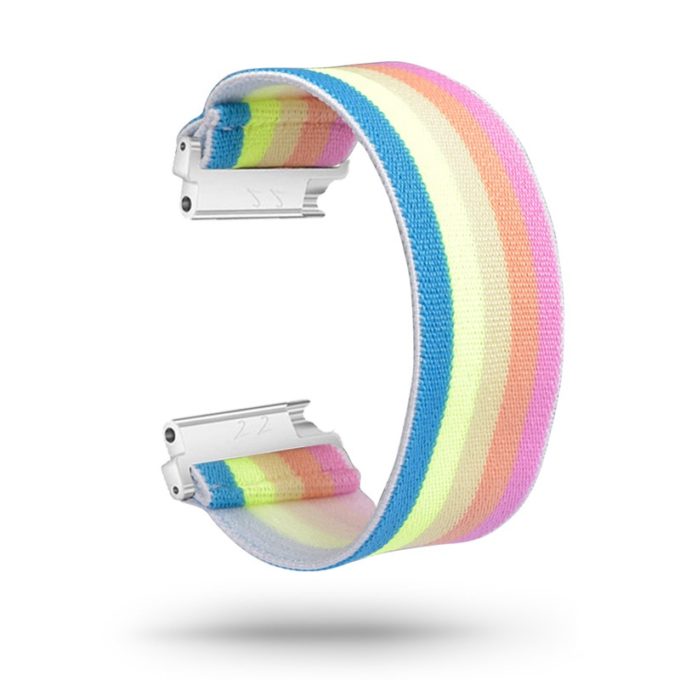 fb.ny13.128 Main Bright Rainbow StrapsCo Nylon Elastic Watch Band Strap for Fitbit Versa