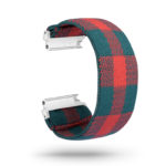 fb.ny13.130 Main Red Green Plaid StrapsCo Nylon Elastic Watch Band Strap for Fitbit Versa